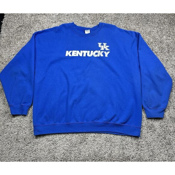 Kentucky Wildcats Sweatshirt 2XL Blue UK Logo Pullover Crewneck Gildan Unisex - Picture 1 of 5